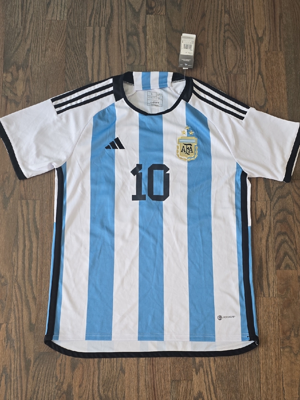 Argentina Soccer Jersey in Sky Blue & White with Black Accents